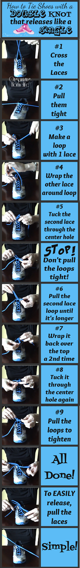how to tie a double knot shoelace