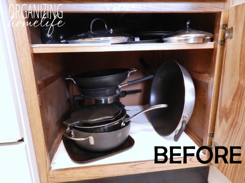 DIY Knock-Off Organization for Pots & Pans ~ How to Organize Your Kitchen  Frugally Day 26 - Organizing Homelife