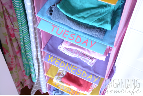 diy days of the week clothes organizer