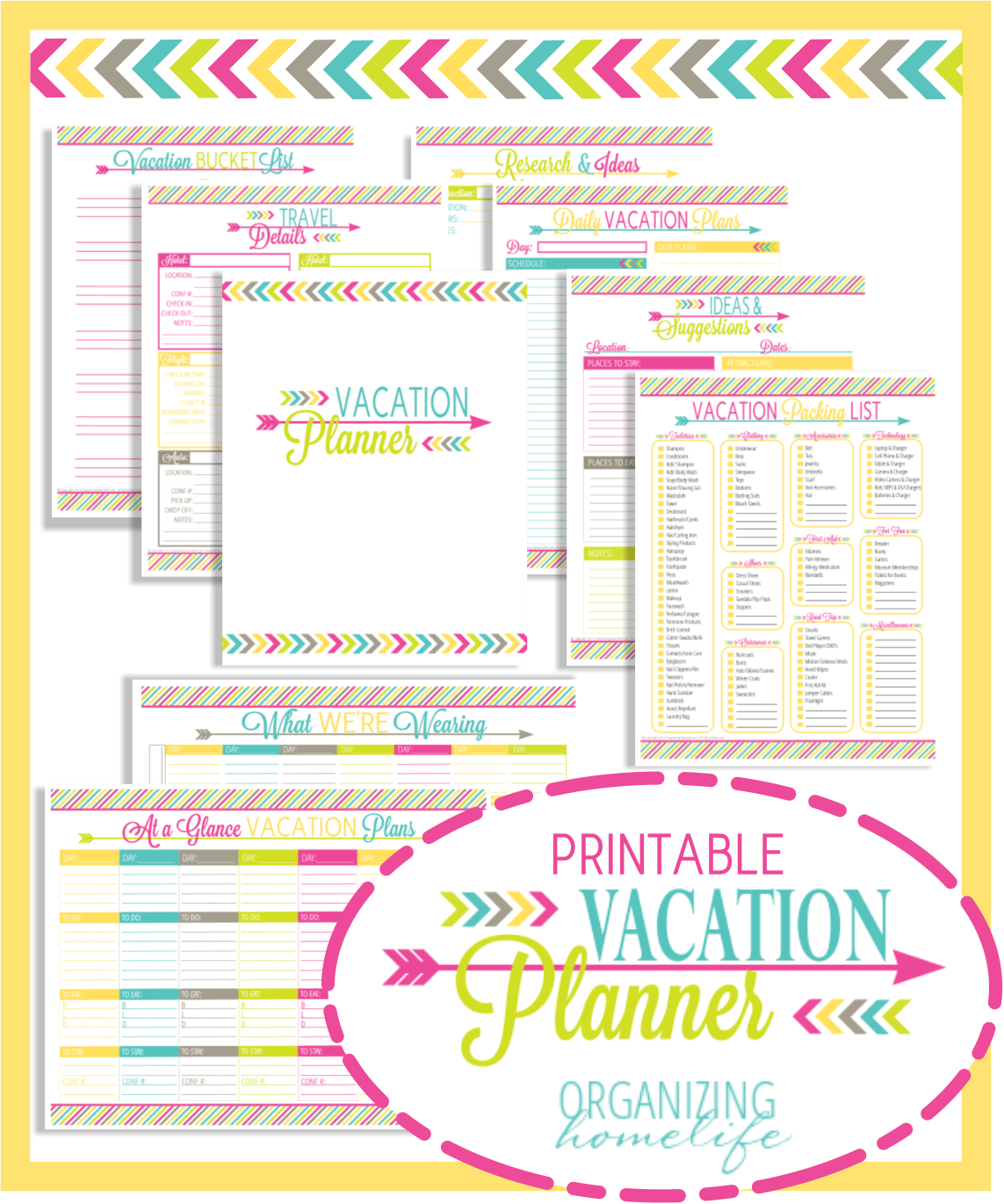 Vacation Planning Printable Pack - Organizing Homelife