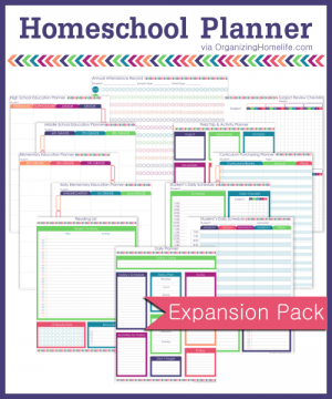 Homeschool Planner - Expansion Pack - Organizing Homelife