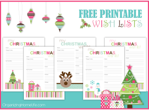 Free Printable Christmas Wish Lists - Organizing Homelife